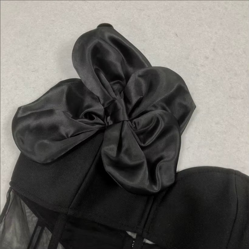 Aria One-Shoulder  Mesh Gown