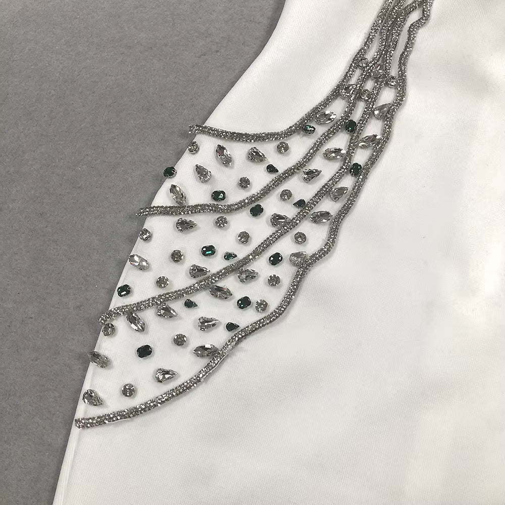 Rhinestone Bandage Evening Dress