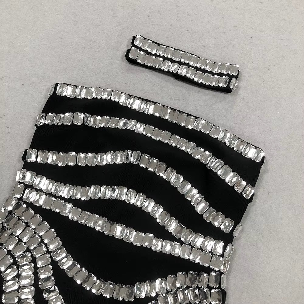 Bandage Dress with Crystal Rhinestone