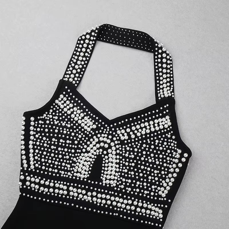 Seraphina Beaded Corset Halter Evening Dress | by Luxe Lane | from Luxe Lane | | White XS |