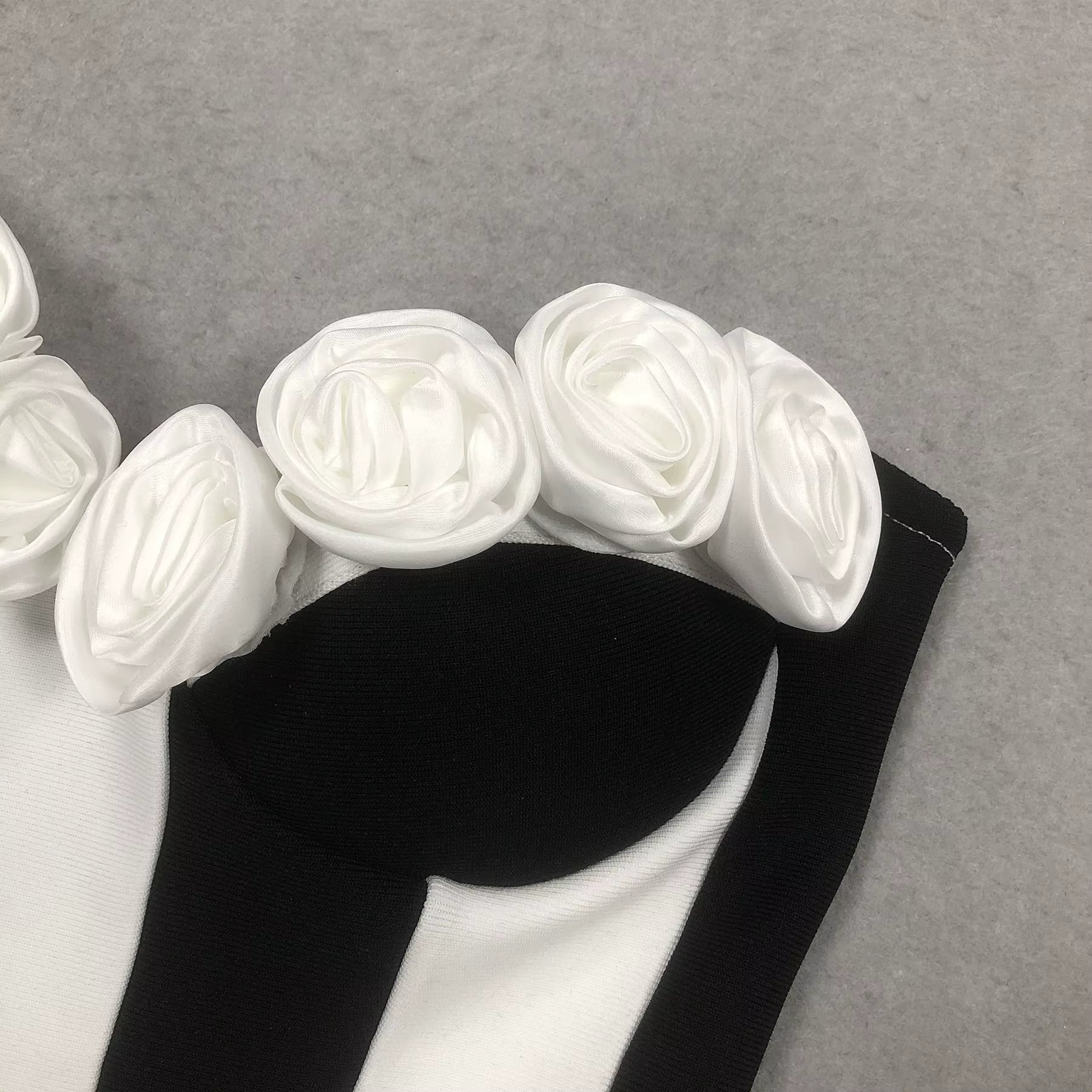 Strapless Floral Applique Mini Bandage Dress