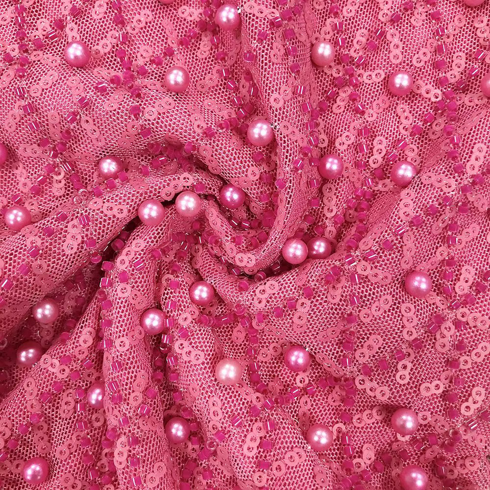 Strapless Sequin Beaded Flowy Party Maxi Dress