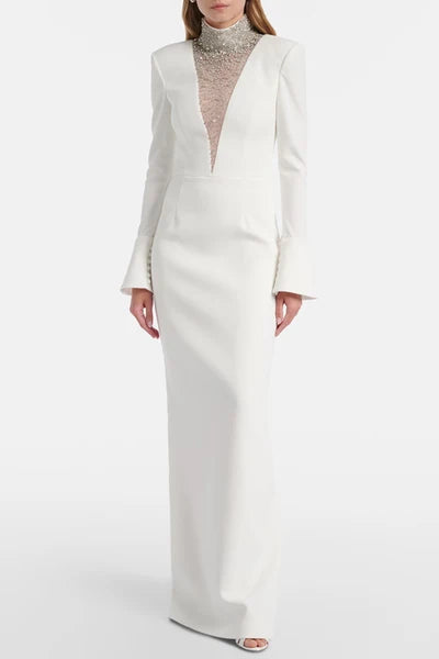 Ivory Crystal Illusion Gown