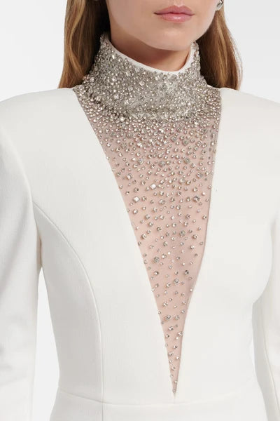 Ivory Crystal Illusion Gown