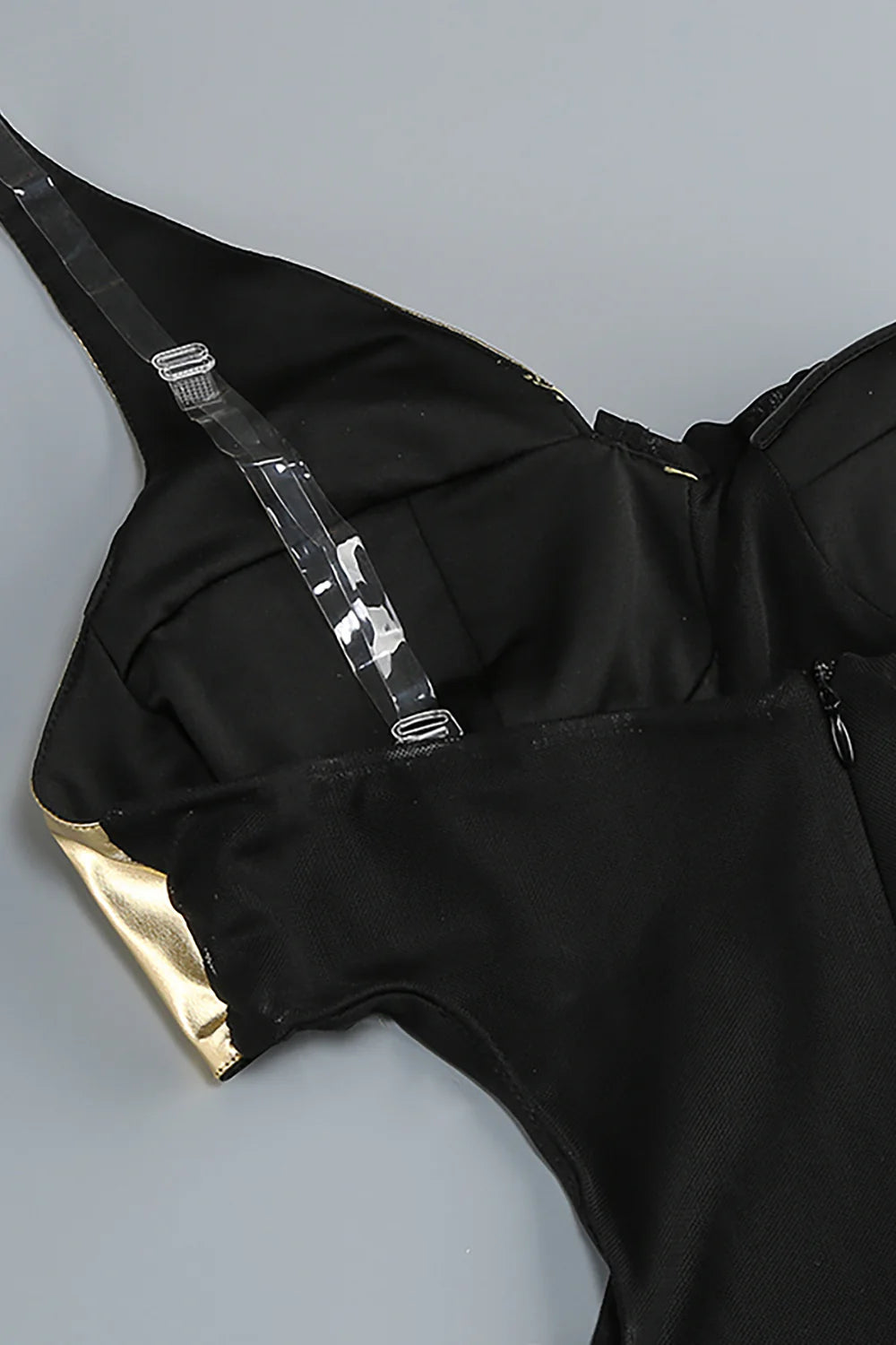 Black Gold One Shoulder Maxi Dress