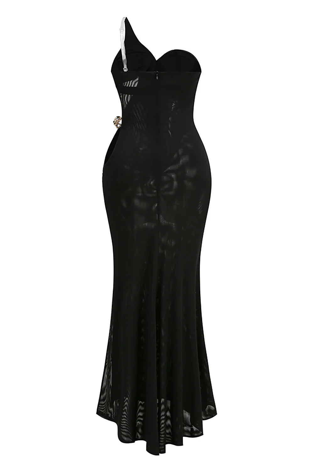 Black Gold One Shoulder Maxi Dress