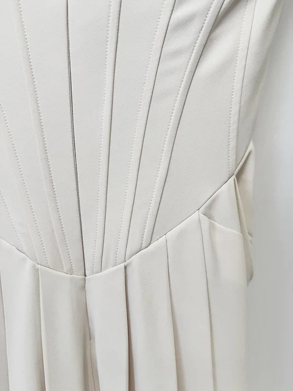 Ivory Crystal Corset Maxi Gown