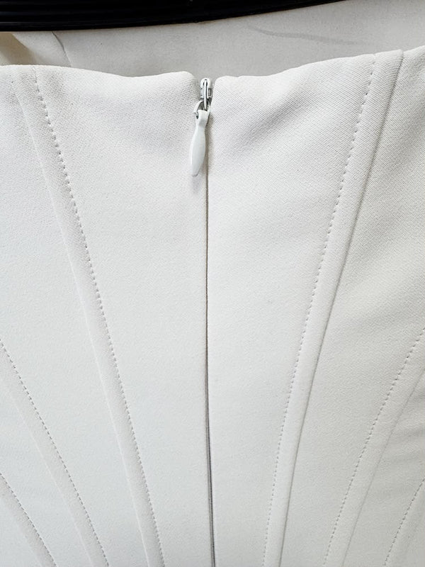 Ivory Crystal Corset Maxi Gown