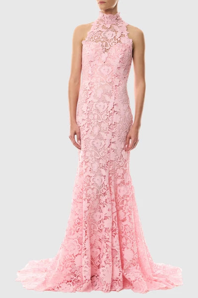 Blush Lace Mermaid Gown