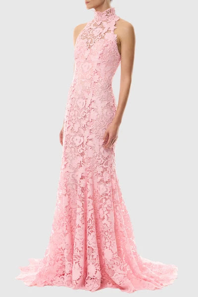 Blush Lace Mermaid Gown