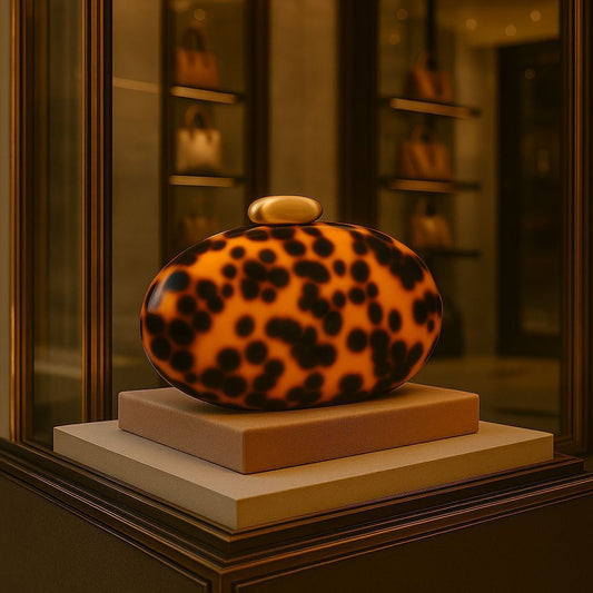 Acrylic Amber Evening Clutch Bag by CJ | 0 from Luxe Lane | SKU: CJNS256524101AZ | Barcode:  | Options: Amber | Acrylic Amber Evening Clutch Bag