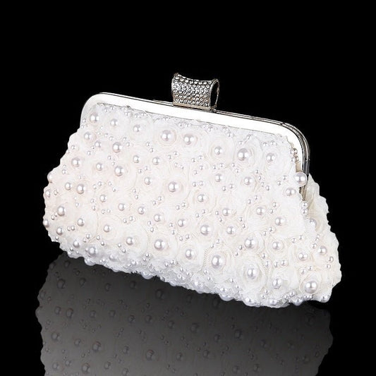 Acrylic Pearl Evening Bag – Round Crossbody Clutch by CJ | 0 from Luxe Lane | SKU: CJNS104711401AZ | Barcode:  | Options: Apricot pink | Acrylic Pearl Evening Bag – Round Crossbody Clutch