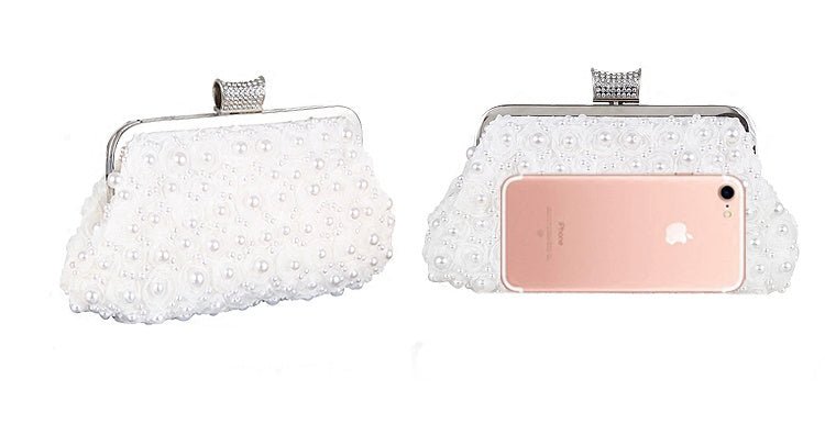 Acrylic Pearl Evening Bag – Round Crossbody Clutch by CJ | 0 from Luxe Lane | SKU: CJNS104711401AZ | Barcode:  | Options: Apricot pink | Acrylic Pearl Evening Bag – Round Crossbody Clutch