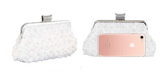 Acrylic Pearl Evening Bag – Round Crossbody Clutch by CJ | 0 from Luxe Lane | SKU: CJNS104711401AZ | Barcode:  | Options: Apricot pink | Acrylic Pearl Evening Bag – Round Crossbody Clutch