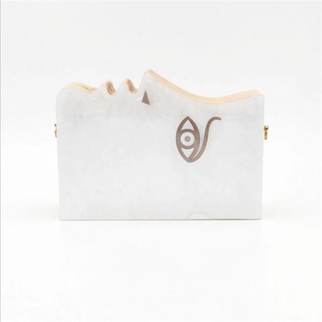 Acrylic & Wood Shoulder Evening Bag by CJ | 0 from Luxe Lane | SKU: CJBHNSNS26121-Photo Color | Barcode:  | Options: Photo Color | Acrylic & Wood Shoulder Evening Bag