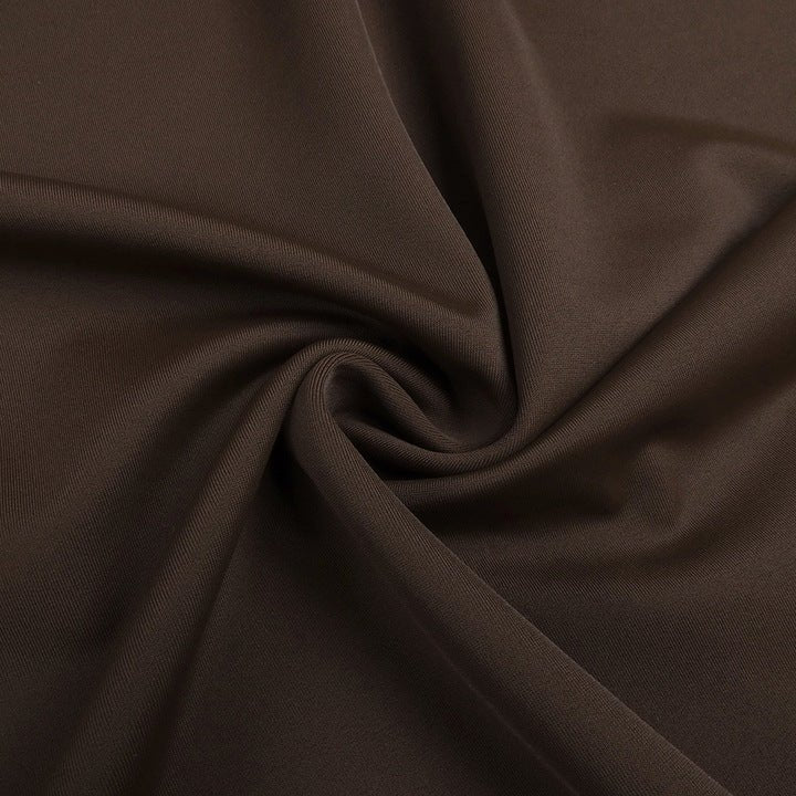 Aurelia Coffee Halter Cutout Pleated Maxi Dress by Luxe Lane | from Luxe Lane | SKU: -1 | Barcode:  | Options: Coffee XS(4) | Custom Designer Clothes Evening Party Formal Wear Elegant Coffee Pleated Dresses Sexy Brown Halter Cutout Ruched Maxi Dress