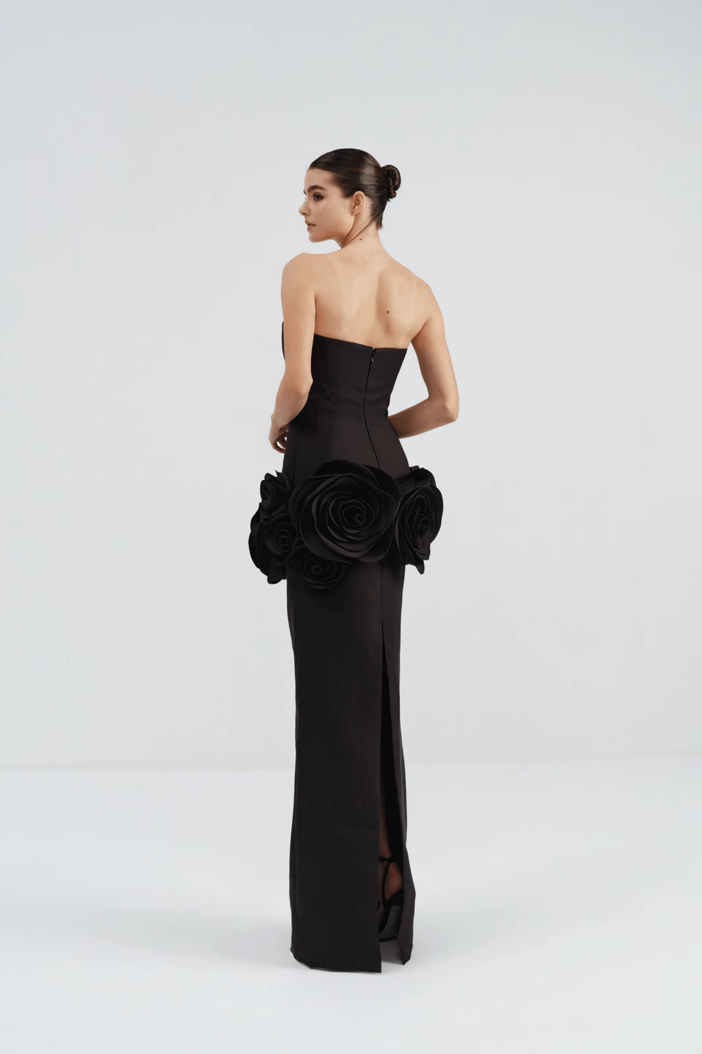 Aurelia Floral Off - Shoulder Gown by Luxe Lane | from Luxe Lane | SKU:  | Barcode:  | Options: Black S | Aurelia Floral Off - Shoulder Gown