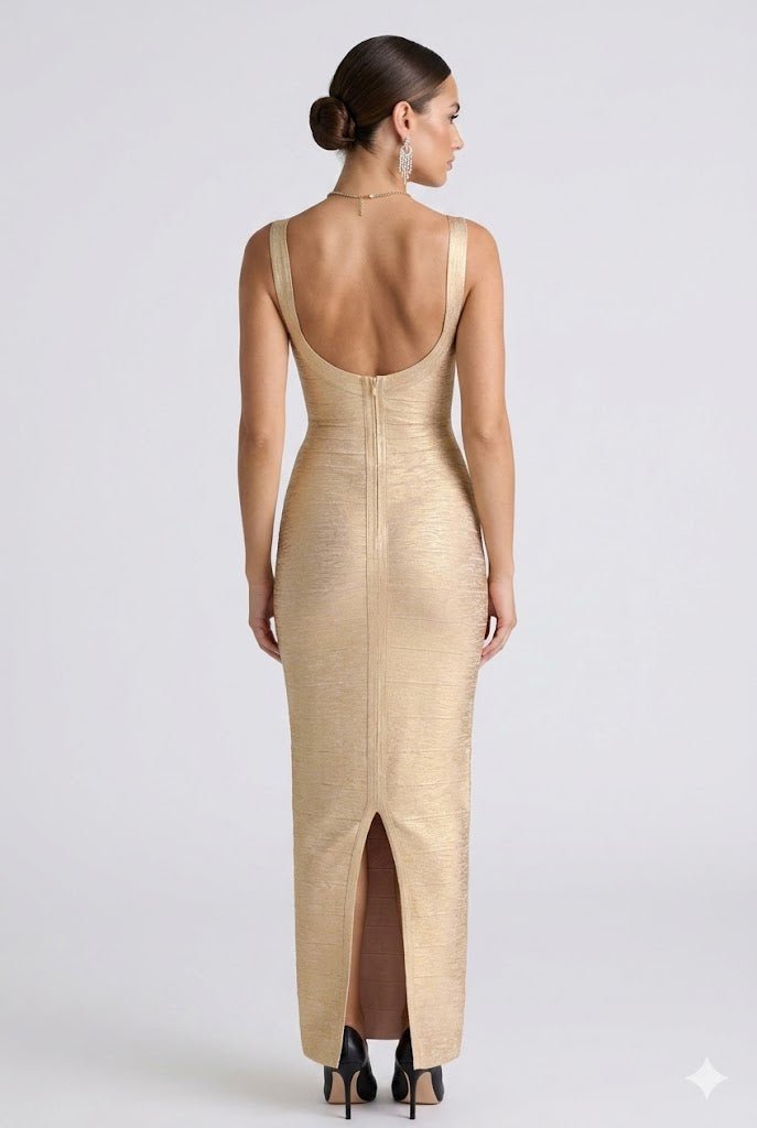 Aurelia Gown Bandage Maxi DressEvening DressesGoldenS(2)champagneLuxe Lane