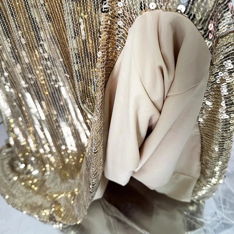 Aureline Gold Sequin Beaded Gown by Luxe Lane | from Luxe Lane | SKU:  | Barcode:  | Options: Gold XL | Womens Fashion Clothes Robes De Soirée De Luxe Luxury Sequin Beaded Dress Golden Evening Dresses Women Gold Long Gown for Party