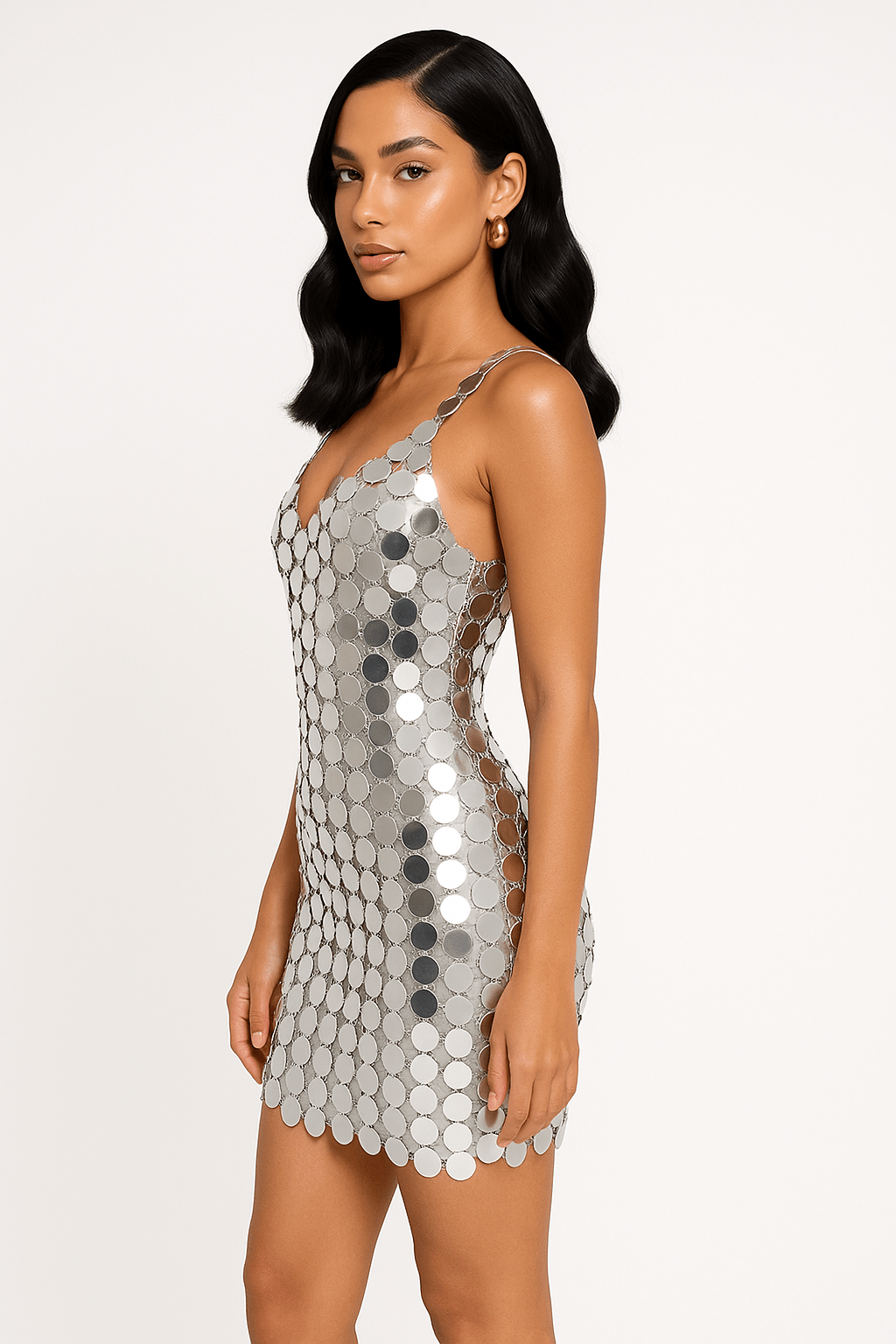 Aurielle Sequin Mini Dress by Luxe Lane | Club Dresses from Luxe Lane | SKU:  | Barcode:  | Options: Silver One size | Aurielle Sequin Mini Dress