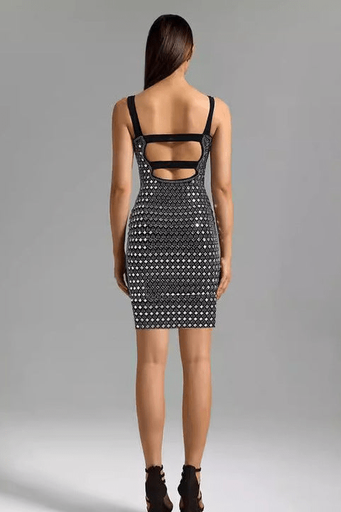 Backless Rhinestone Strapless Evening Dress by Luxe Lane | Party dresses from Luxe Lane | SKU: -1 | Barcode:  | Options: Black M(8) | Wholesale Women Clothing Backless Rhinestone Black Dinner Dress Luxury Women's Vestidos Women Elegant Party Evening Dresses