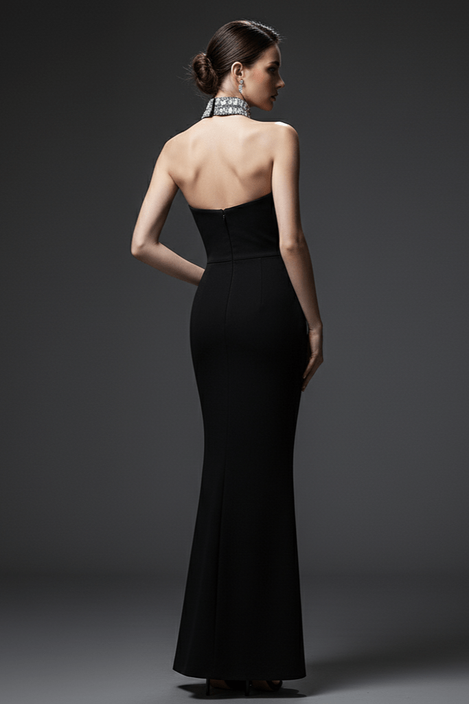 Bandage Dress with Crystal Rhinestone by Luxe Lane | from Luxe Lane | SKU:  | Barcode:  | Options: Black S | Bandage Dress with Crystal Rhinestone