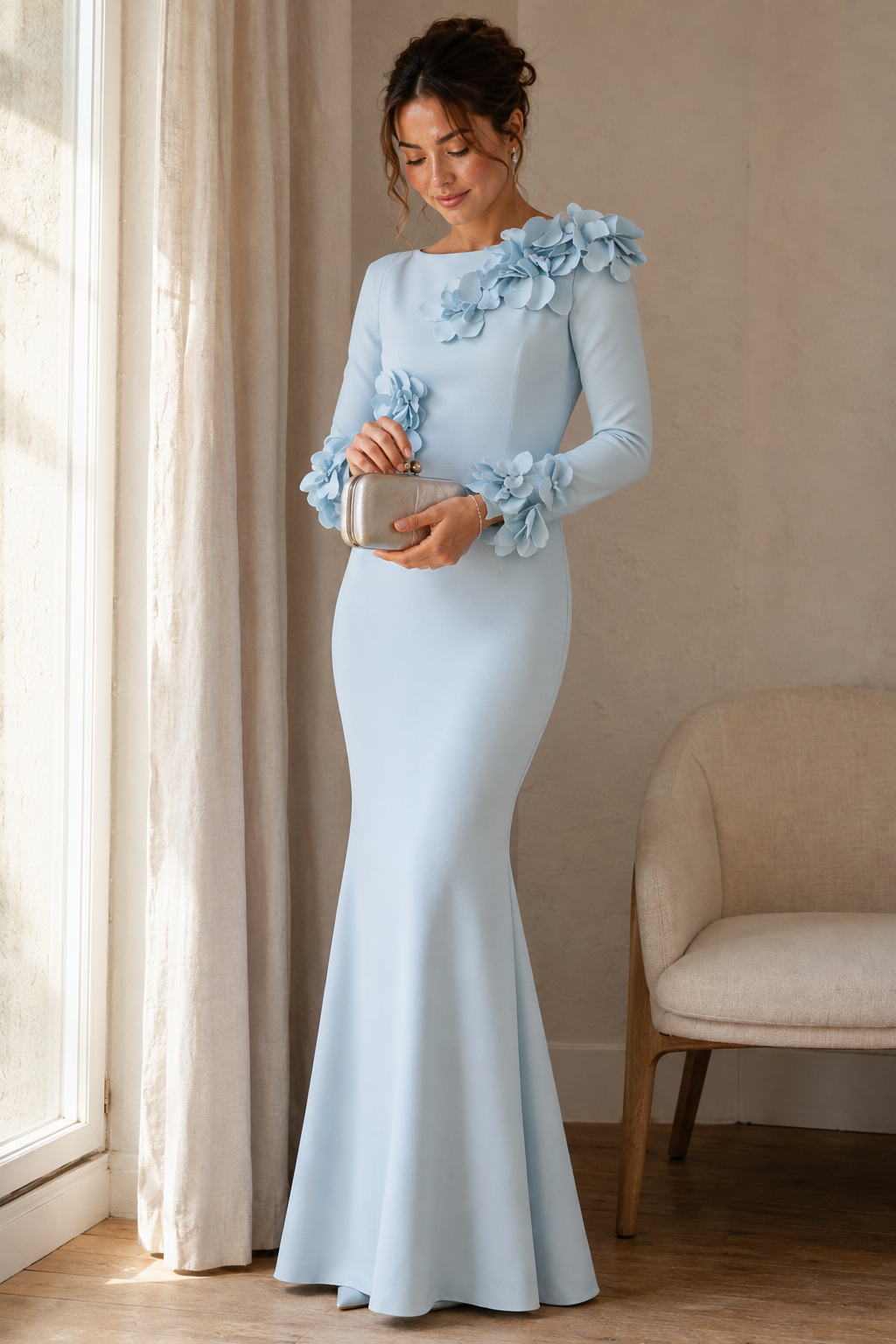 Celestia 3D Floral Maxi Gown