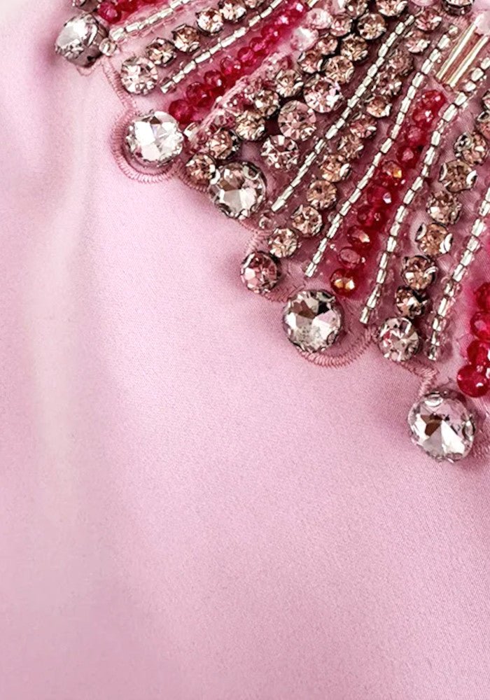 Beaded Cowl - Neck Bodycon Maxi Evening DressParty dressesPinkS(6)Luxe Lane