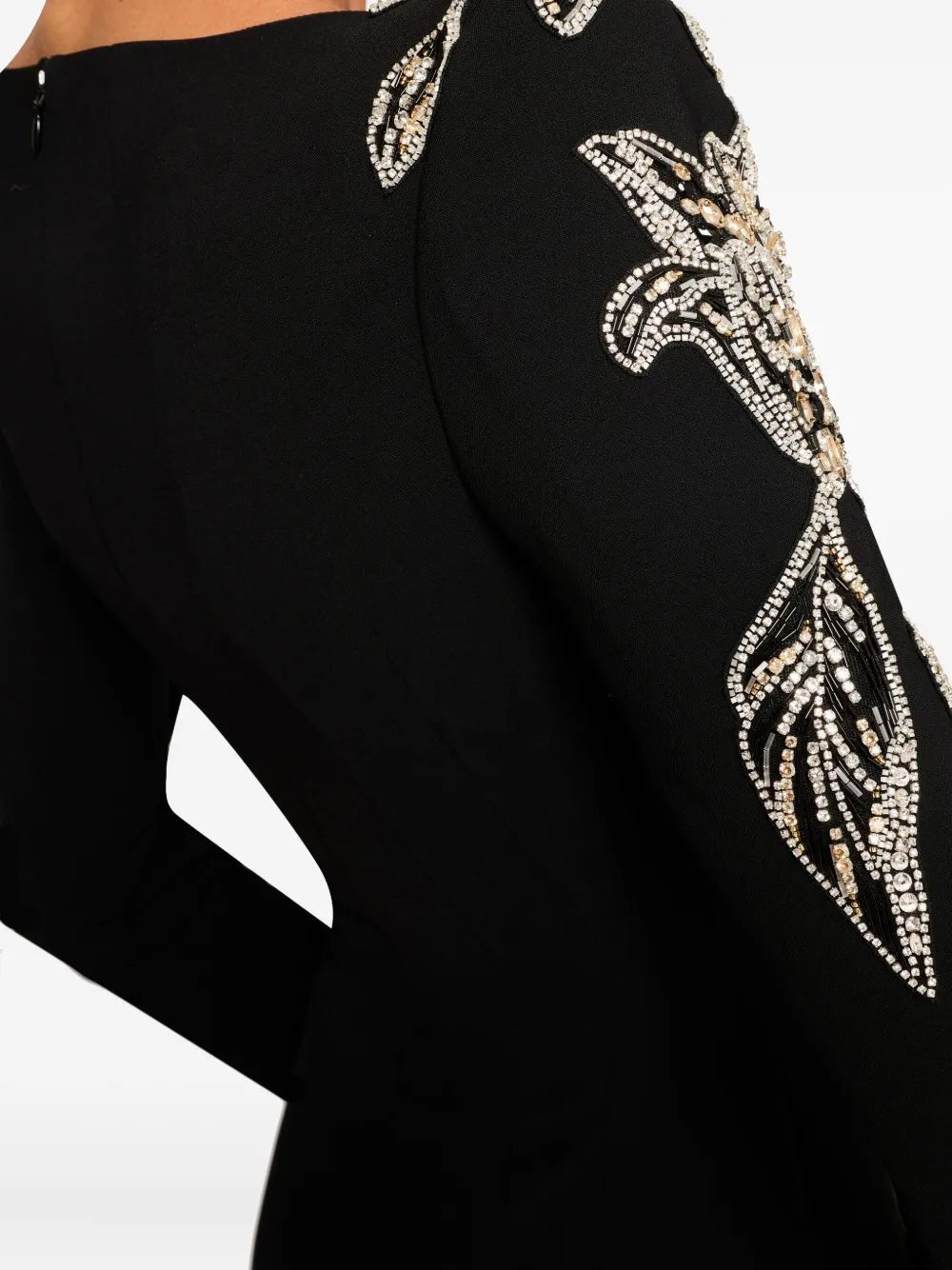 Beaded Rhinestone High - Neck Bodycon Maxi Evening DressParty dressesBlackS(6)blackLuxe Lane