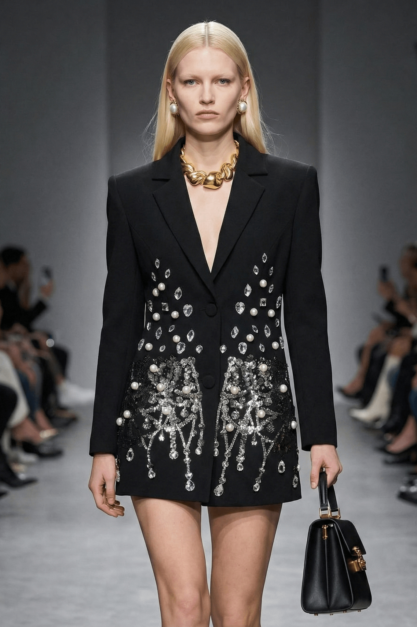 Beaded Single - Breasted Sequin Blazer Dress by Shine | from Luxe Lane | SKU: W11298-1 | Barcode:  | Options: Black S(2) | Beaded Single - Breasted Sequin Blazer Dress