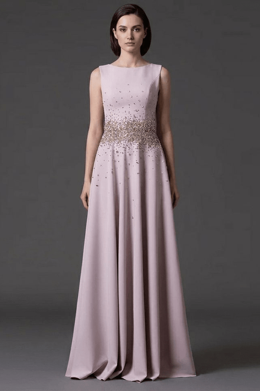 Beaded Waist Maxi Evening GownEvening DressesLight PurpleS(2)Luxe Lane