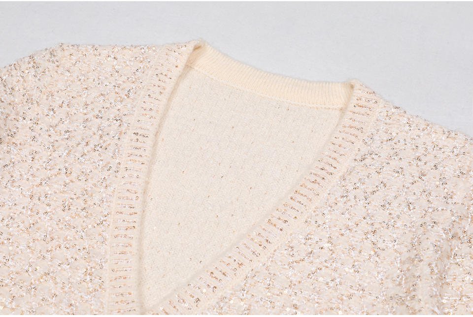 Beige Belted Knit CardiganCardiganBlackS(2)Luxe Lane