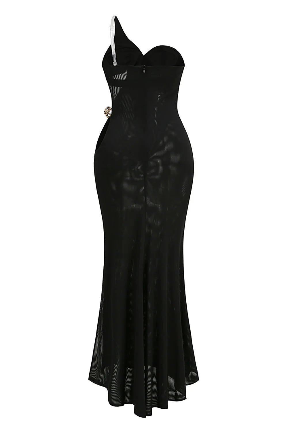 Black Gold One Shoulder Maxi DressDressesBlackS(2)Luxe Lane