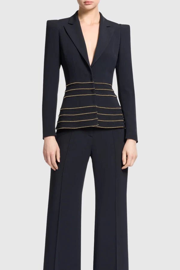 Burgundy Tailored Trouser SetWomen SuitsWine redS(2)Luxe Lane