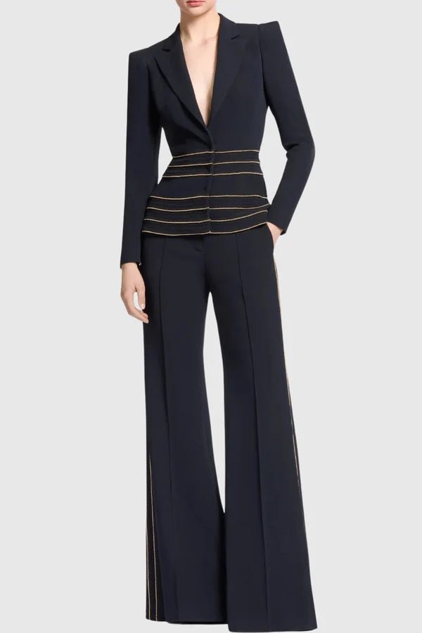 Burgundy Tailored Trouser SetWomen SuitsWine redS(2)Luxe Lane