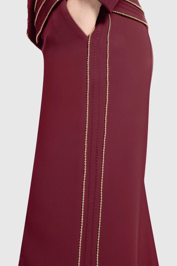 Burgundy Tailored Trouser SetWomen SuitsWine redS(2)Luxe Lane