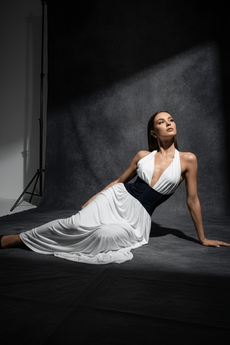 Capri Halter Corset Dress by Shine | Dresses from Luxe Lane | SKU:  | Barcode:  | Options: White XS | Capri Halter Corset Dress