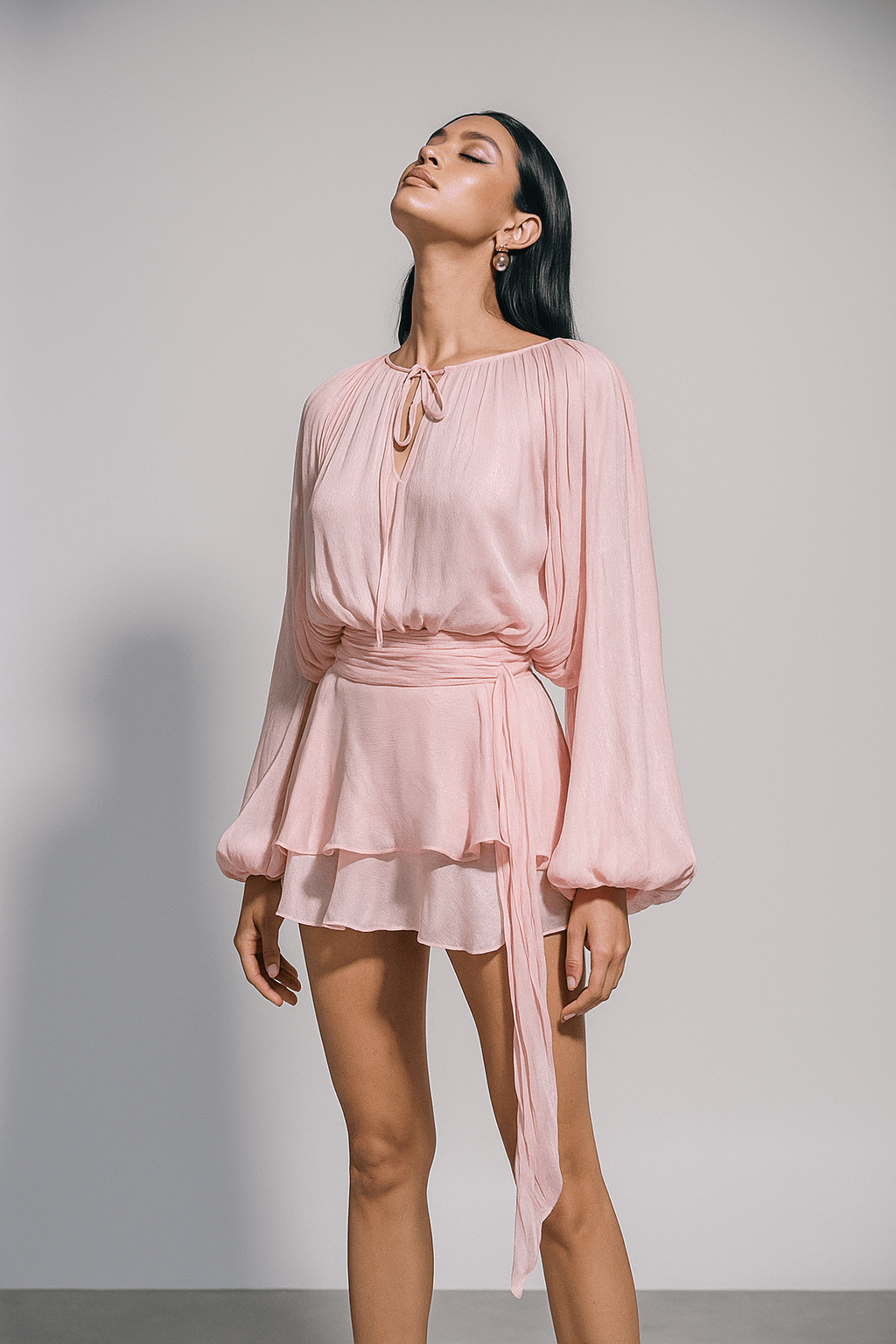 Celesta Pleated Ribbon Mini Dress by Luxe Lane | from Luxe Lane | SKU: -33 | Barcode:  | Options: green S | Celesta Pleated Ribbon Mini Dress