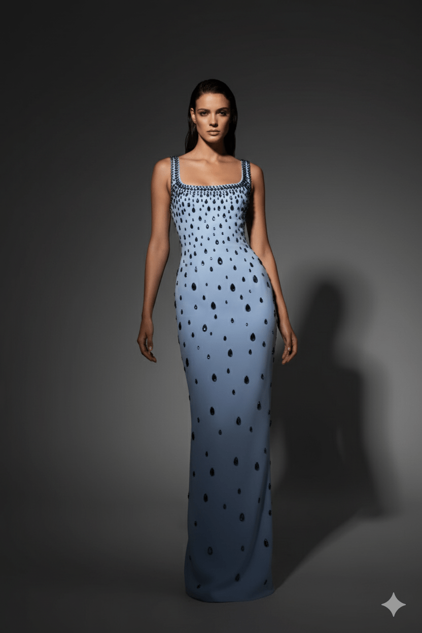Celeste Grace Gown by Luxe Lane | heath gown from Luxe Lane | SKU:  | Barcode:  | Options: Light Blue S | Celeste Grace Gown
