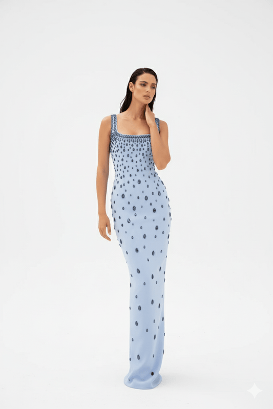 Celeste Grace Gown by Luxe Lane | heath gown from Luxe Lane | SKU:  | Barcode:  | Options: Light Blue S | Celeste Grace Gown