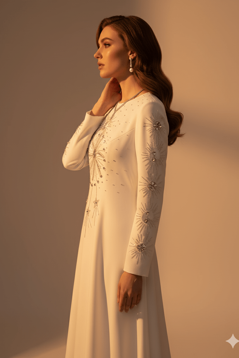 Celestial Grace Gown – White Maxi Formal by Luxe Lane | heath gown from Luxe Lane | SKU:  | Barcode:  | Options: White S | Celestial Grace Gown – White Maxi Formal