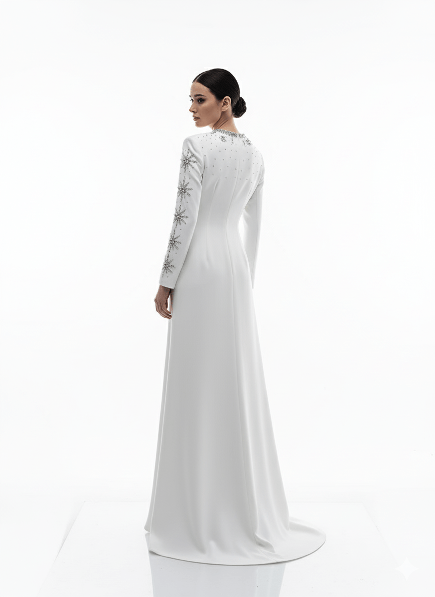 Celestial Grace Gown – White Maxi Formal by Luxe Lane | heath gown from Luxe Lane | SKU:  | Barcode:  | Options: White S | Celestial Grace Gown – White Maxi Formal