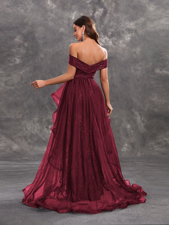 Off-Shoulder Sweetheart Satin Mermaid Evening Dress | Luxe Lane Black / UK 12 Off-Shoulder Sweetheart Satin Mermaid Evening Dress | Luxe Lane Black / UK 12