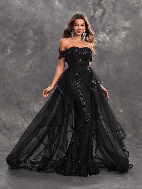 Classic Wear Off Shoulder Sweetheart coming soonEvening DresssBlack2(UK 6)Luxe Lane