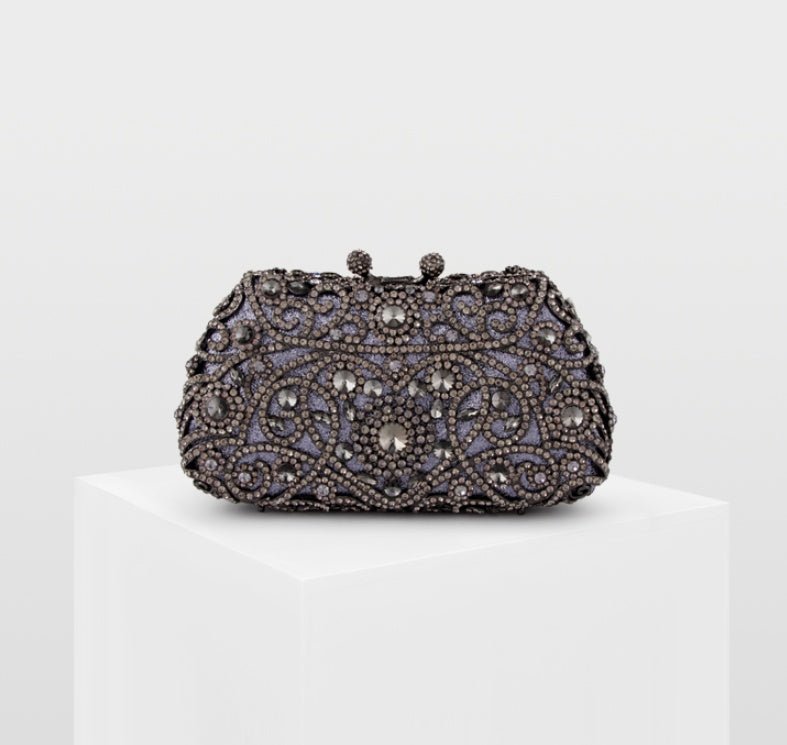 Crystal Beaded Evening Clutch Bag by CJ | 0 from Luxe Lane | SKU: CJBHNSNS09820-Black | Barcode:  | Options: Black | Crystal Beaded Evening Clutch Bag