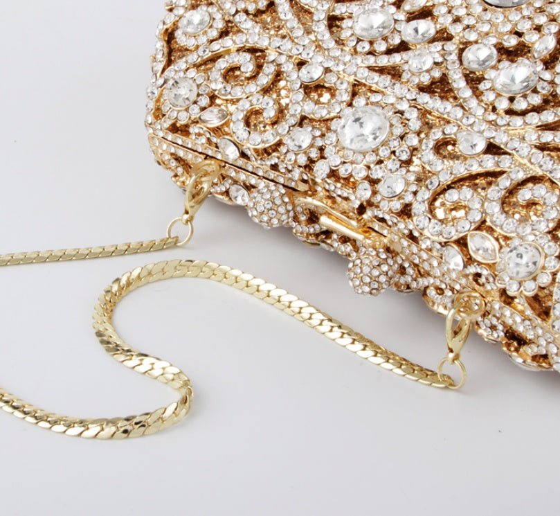 Crystal Beaded Evening Clutch Bag by CJ | 0 from Luxe Lane | SKU: CJBHNSNS09820-Sliver | Barcode:  | Options: Sliver | Crystal Beaded Evening Clutch Bag
