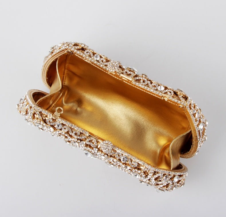 Crystal Beaded Evening Clutch Bag by CJ | 0 from Luxe Lane | SKU: CJBHNSNS09820-Sliver | Barcode:  | Options: Sliver | Crystal Beaded Evening Clutch Bag