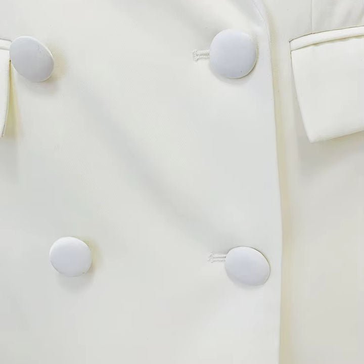 Crystal Blazer Dress by Luxe Lane | from Luxe Lane | SKU:  | Barcode:  | Options: White S | 2024 Fashion Veste Pour Femme Ladies Black Beaded Diamond Long Sleeves Blazer Suit Dresses Slim Fit Long Suit Jacket