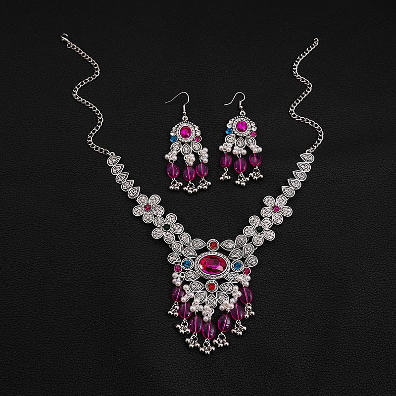 Crystal Necklace & Earrings Set – Luxury Vintage Jewelry by CJ | 0 from Luxe Lane | SKU: CJLX253583301AZ | Barcode:  | Options: Crystals | Crystal Necklace & Earrings Set – Luxury Vintage Jewelry