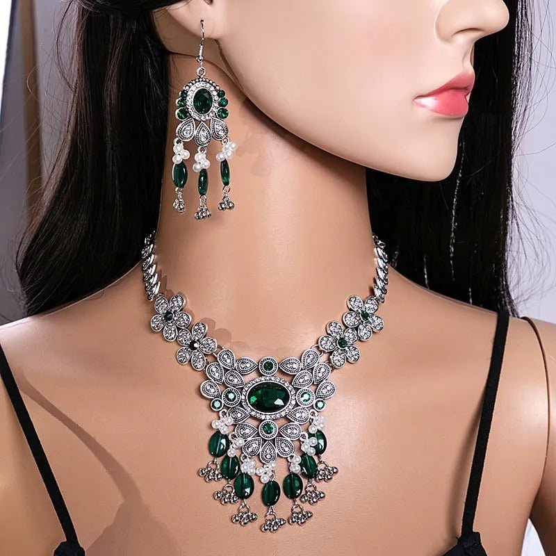 Crystal Necklace & Earrings Set – Luxury Vintage Jewelry by CJ | 0 from Luxe Lane | SKU: CJLX253583301AZ | Barcode:  | Options: Crystals | Crystal Necklace & Earrings Set – Luxury Vintage Jewelry